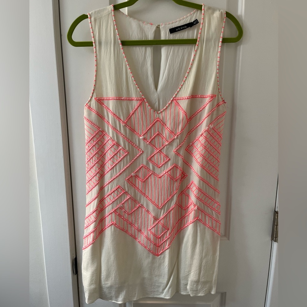 Mini dress neon stitching
